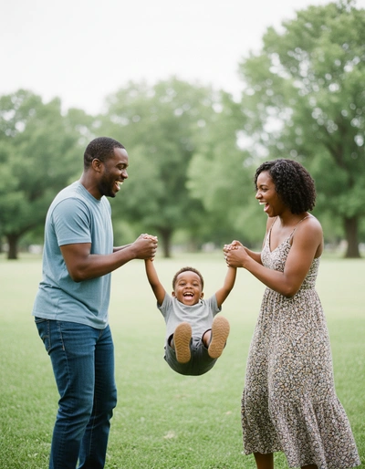 Child Lifted Between Parents — вариант 1
