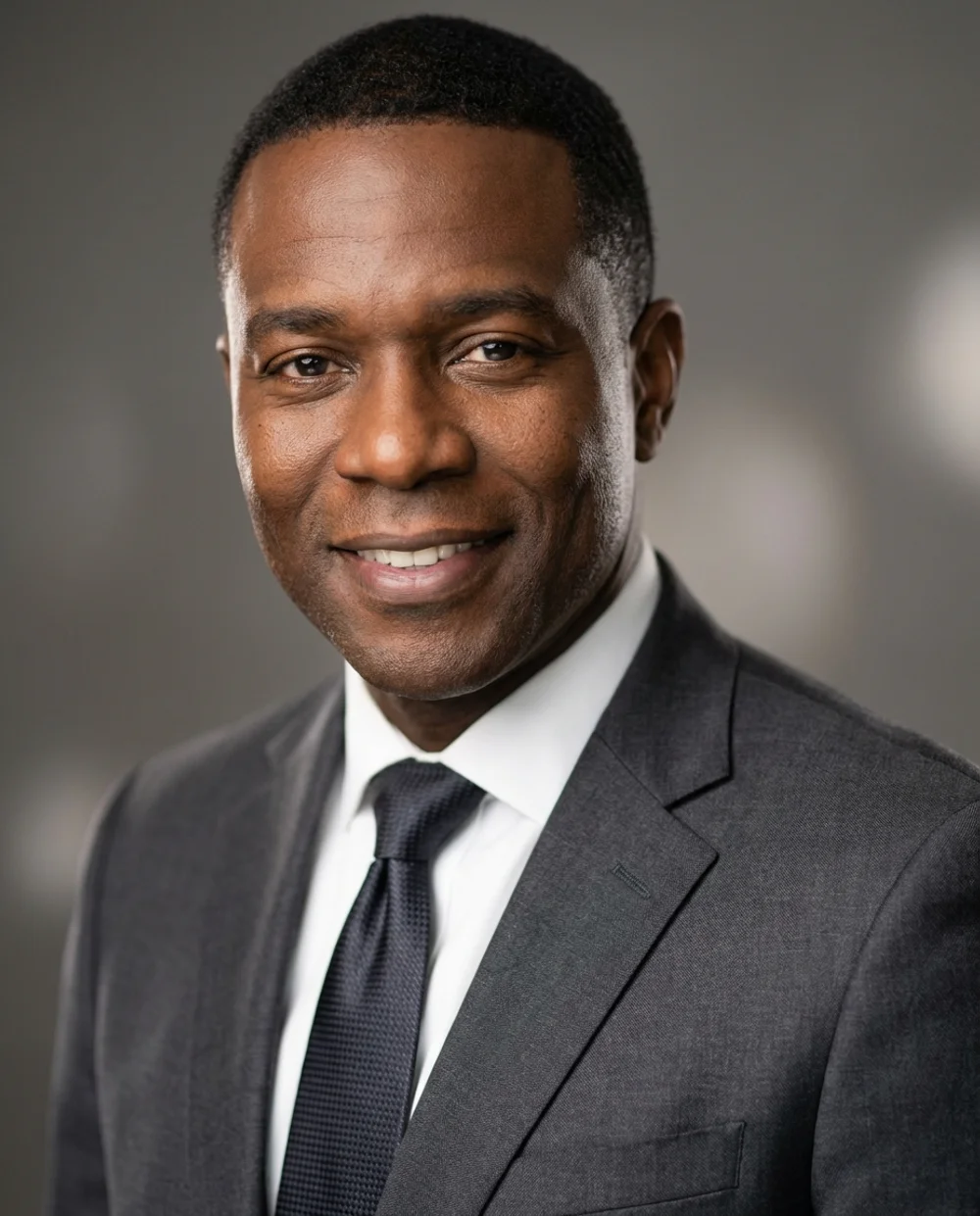 Executive business headshot - man in charcoal suit