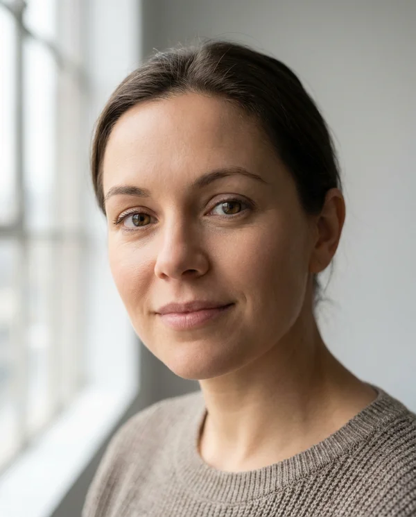 Portrait with soft window light - even, flattering illumination